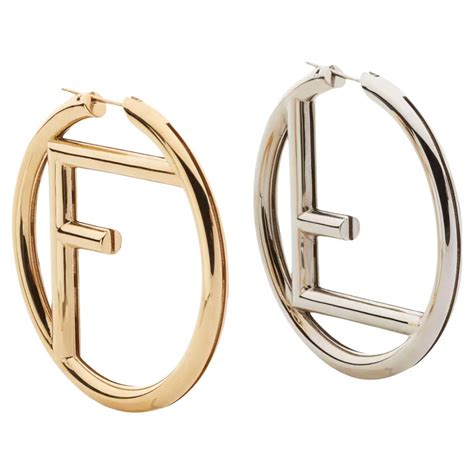 fendi hoop earrings - gold|fendi earrings with pearl.